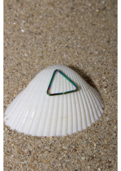 Piercing Cerrahi Çelik Piercing Kıkırdak Tragus Conch Helix Gökkuşağı Renk Üçgen