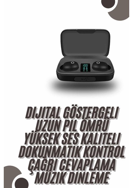 Wizard Tws Bluetooth Kulaklık 5.0 Bluetooth Bağlantılı Dokunmatik Kontrol Özelliği fiyatları