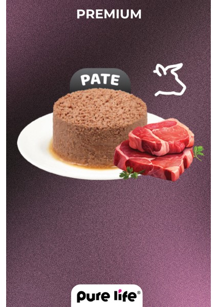 Purelife Pate Kuzu Etli Yetişkin Köpek Konserve Mama 400GR