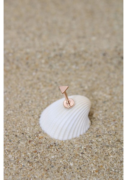 Piercing Cerrahi Çelik Piercing Kıkırdak Tragus Conch Helix Rose Renk 3 mm Üçgen Labret