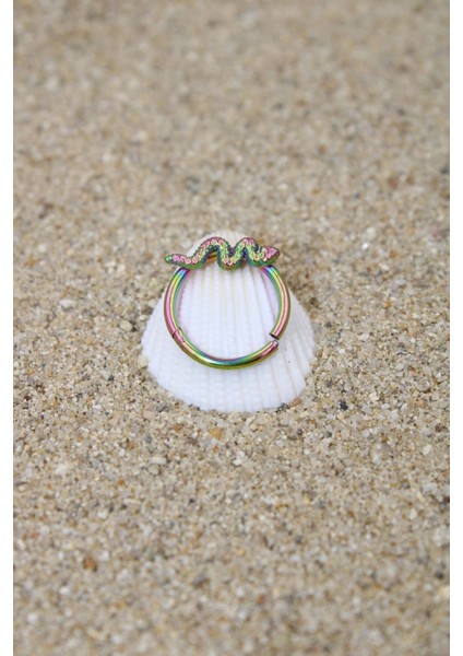 Piercing Cerrahi Çelik Piercing Klipsli Kıkırdak Septum Tragus Conch Helix Gökkuşağı Renk Yılan fiyatları