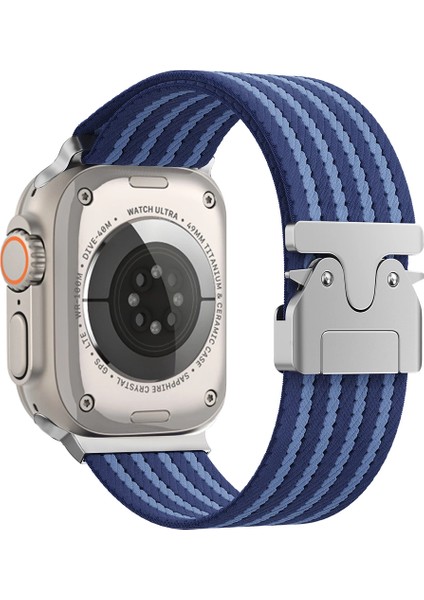 Apple Watch 49MM Lopard KRD-133 Naylon Kumaş Hasır Örgülü Kordon