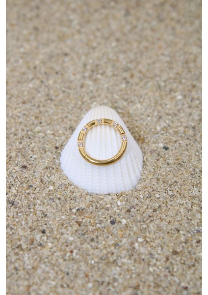 Piercing Cerrahi Çelik Piercing Klipsli Kıkırdak Septum Tragus Conch Helix Gold Renk Yılan