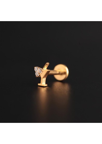Yüksek Kalite G23 Titanyum Zirkon Taşlı Kokteyl Kıkırdak Helix Tragus Titanium Piercing