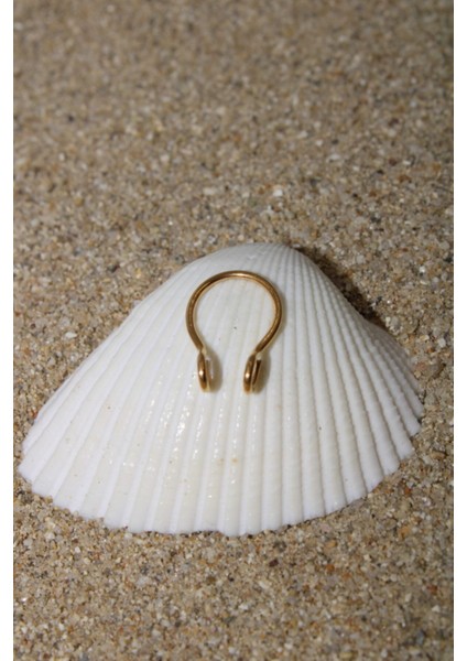 Piercing Septum Piercing Fake Sıkıştırma Cerrahi Çelik Gold Renk