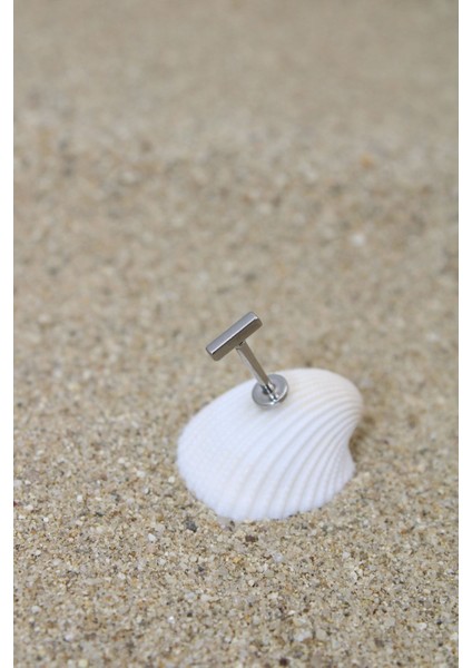 Piercing Cerrahi Çelik Piercing Kıkırdak Tragus Conch Helix Silver Renk Dikdörtgen Labret
