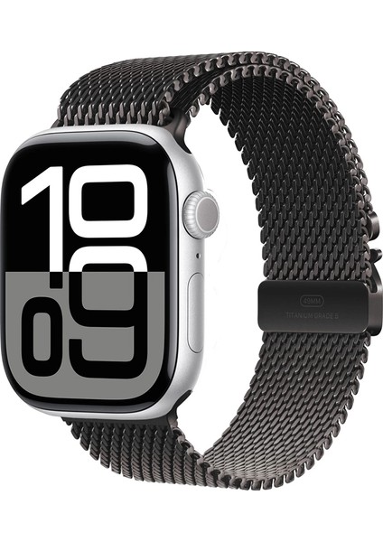 Apple Watch 10-11 46MM Lopard KRD-100 Titanyum Hasır Kordon