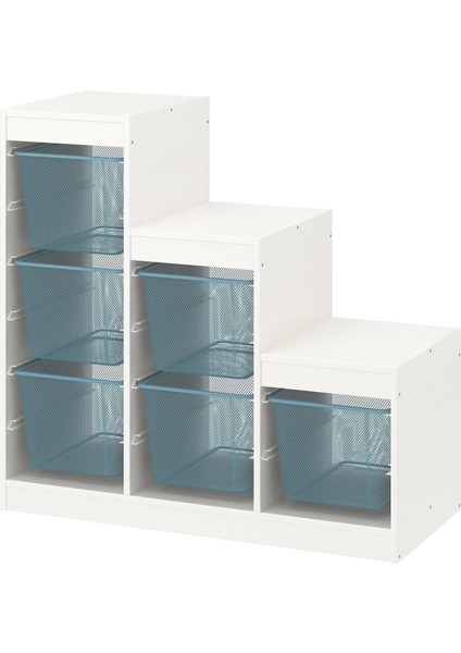 Trofast Saklama Ünitesi Beyaz Gri Mavi 99 x 44 x 94 cm modelleri