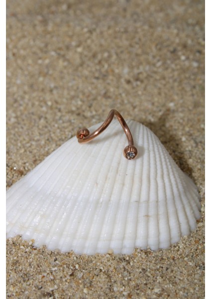 Piercing Cerrahi Çelik Piercing Zirkon Taşlı Spiral Kıkırdak Tragus Conch Helix Rose Renk fiyatları