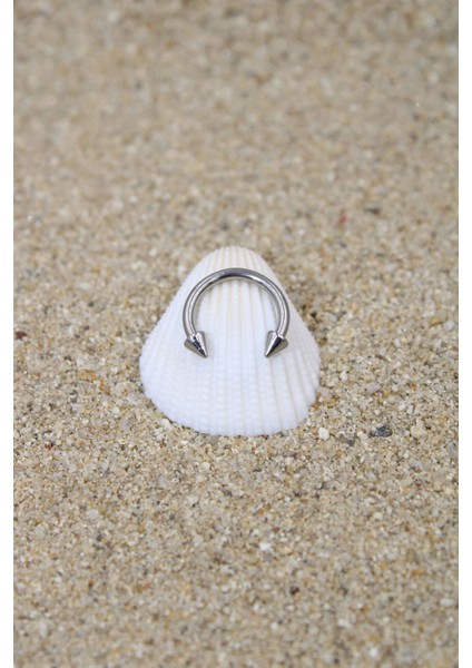 Piercing Cerrahi Çelik Piercing Halka Kıkırdak Septum Tragus Conch Helix Silver Renk Spayk Halka