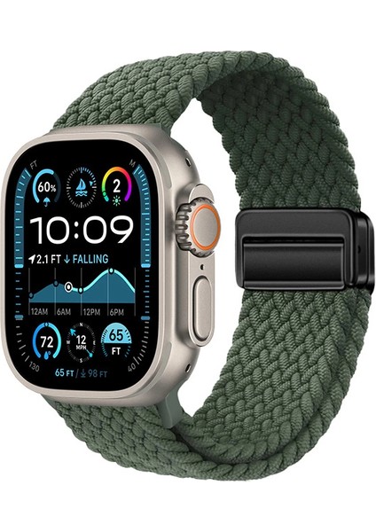 Apple Watch Ultra 49MM Lopard KRD-134 Örgü Tasarımlı Hasır Kordon Strap Kayış