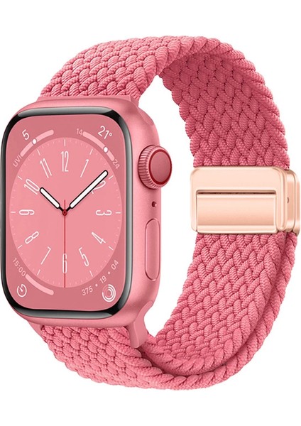 Apple Watch 42MM Lopard KRD-134 Örgü Tasarımlı Hasır Kordon Strap Kayış