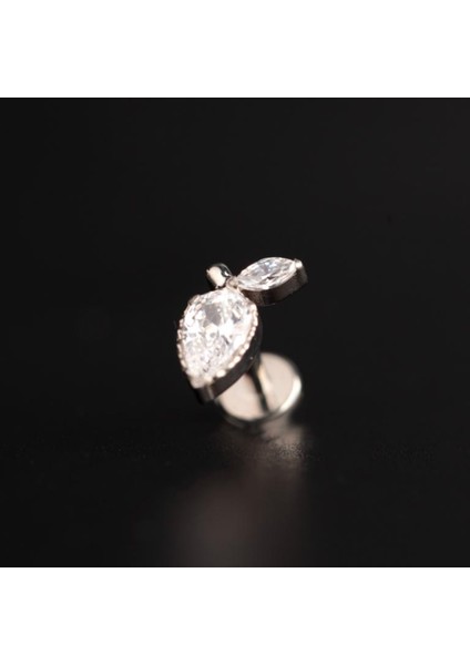 Yüksek Kalite G23 Titanyum Zirkon Taşlı Kıkırdak Helix Tragus Titanium Piercing 6mm x 1,2mm
