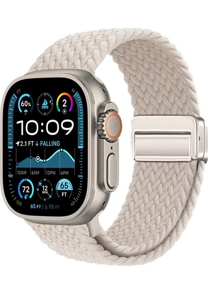 Apple Watch Ultra 49MM Lopard KRD-134 Örgü Tasarımlı Hasır Kordon Strap Kayış