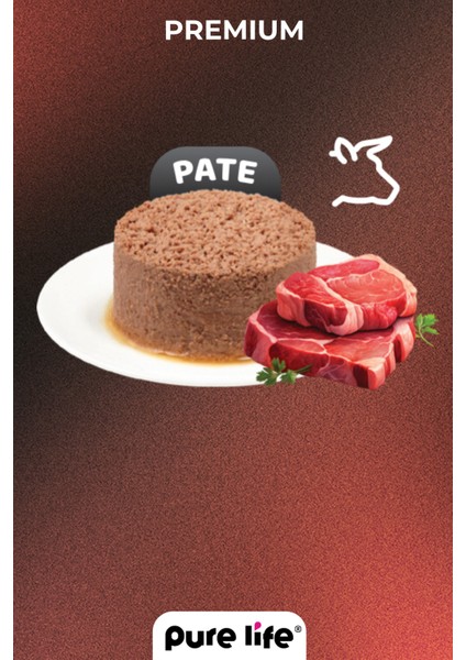 Purelife Pate Sığır Etli Yetişkin Köpek Konserve Mama 400GR