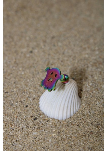 Piercing Cerrahi Çelik Piercing Kıkırdak Tragus Conch Helix Gökkuşağı Renk Hayalet