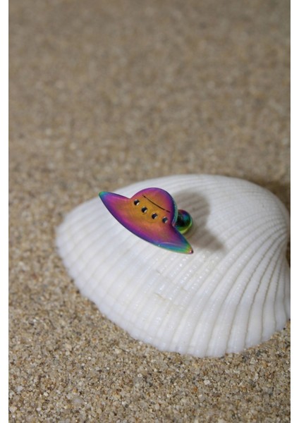 Piercing Cerrahi Çelik Piercing Kıkırdak Tragus Conch Helix Gökkuşağı Renk Ufo