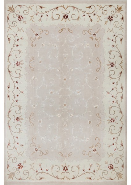 Krem Bordürlü Modern Etnik Desenli Halı | Makinada Yıkanabilir | Hav Toz Vermez | Leke Tutmayaz | Kaymaz Taban | Dijital Makine Baskı | Salon Yolluk Mutfak Halısı