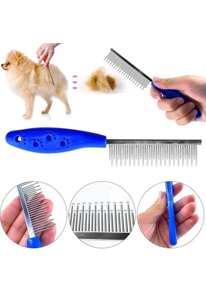 Tüy Açıcı Kedi Köpek Tarağı Tek Taraflı Metal Dişli Evcil Hayvan Bakım Fırçası