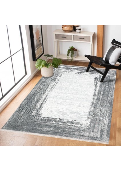 Gri Çerçeveli Modern Etnik Desenli Halı | Makinada Yıkanabilir | Hav Toz Vermez | Leke Tutmayaz | Kaymaz Taban | Dijital Makine Baskı | Salon Yolluk Mutfak Halısı fiyatları