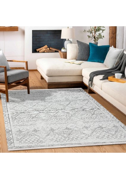 Gri Etnik Modern Etnik Desenli Halı | Makinada Yıkanabilir | Hav Toz Vermez | Leke Tutmayaz | Kaymaz Taban | Dijital Makine Baskı | Salon Yolluk Mutfak Halısı modelleri
