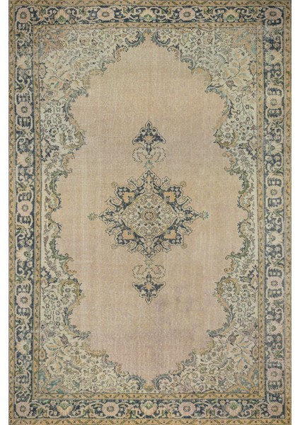 Krem Göbekli Modern Etnik Desenli Halı | Makinada Yıkanabilir | Hav Toz Vermez | Leke Tutmayaz | Kaymaz Taban | Dijital Makine Baskı | Salon Yolluk Mutfak Halısı