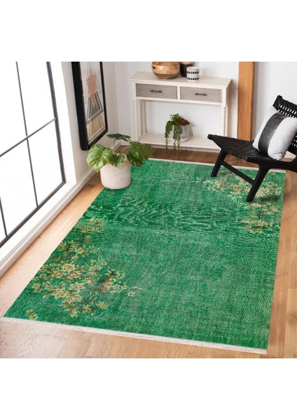 Yeşil Çiçekli Modern Etnik Desenli Halı | Makinada Yıkanabilir | Hav Toz Vermez | Leke Tutmayaz | Kaymaz Taban | Dijital Makine Baskı | Salon Yolluk Mutfak Halısı fiyatları