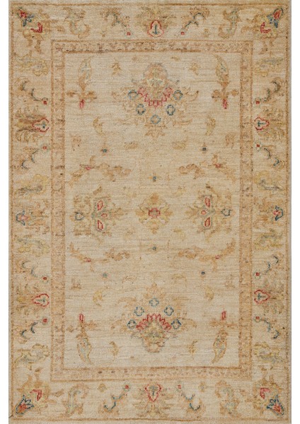 Krem Bordürlü Modern Etnik Desenli Halı | Makinada Yıkanabilir | Hav Toz Vermez | Leke Tutmayaz | Kaymaz Taban | Dijital Makine Baskı | Salon Yolluk Mutfak Halısı