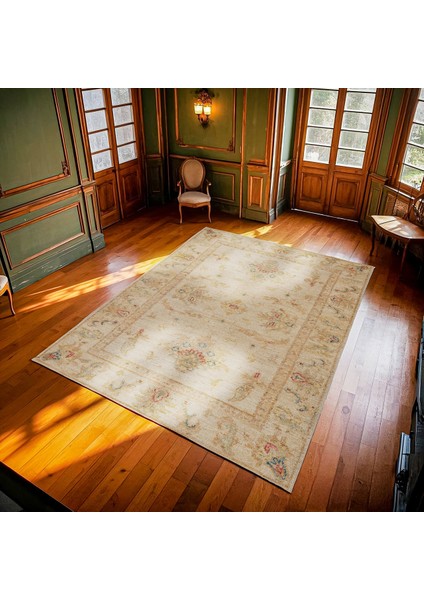 Krem Bordürlü Modern Etnik Desenli Halı | Makinada Yıkanabilir | Hav Toz Vermez | Leke Tutmayaz | Kaymaz Taban | Dijital Makine Baskı | Salon Yolluk Mutfak Halısı modelleri