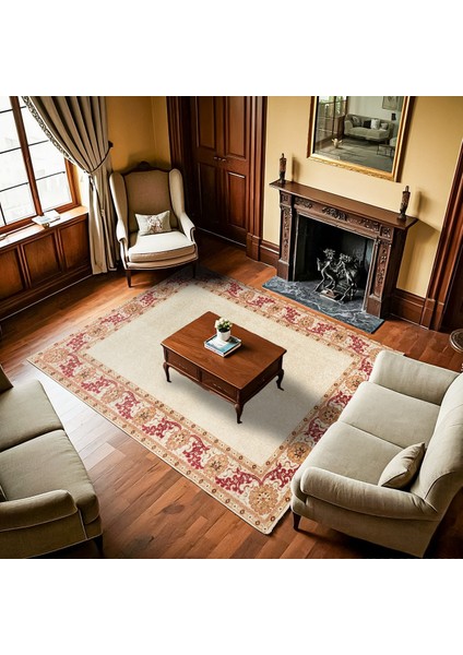 Krem Çiçekli Modern Etnik Desenli Halı | Makinada Yıkanabilir | Hav Toz Vermez | Leke Tutmayaz | Kaymaz Taban | Dijital Makine Baskı | Salon Yolluk Mutfak Halısı fiyatları