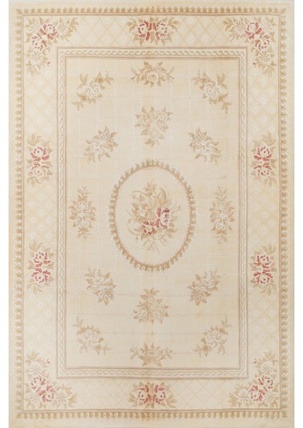 Krem Çiçekli Modern Etnik Desenli Halı | Makinada Yıkanabilir | Hav Toz Vermez | Leke Tutmayaz | Kaymaz Taban | Dijital Makine Baskı | Salon Yolluk Mutfak Halısı