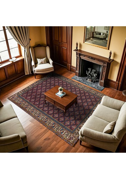 Bordo Bordürlü Modern Etnik Desenli Halı | Makinada Yıkanabilir | Hav Toz Vermez | Leke Tutmayaz | Kaymaz Taban | Dijital Makine Baskı | Salon Yolluk Mutfak Halısı fiyatları