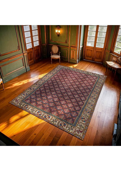 Bordo Bordürlü Modern Etnik Desenli Halı | Makinada Yıkanabilir | Hav Toz Vermez | Leke Tutmayaz | Kaymaz Taban | Dijital Makine Baskı | Salon Yolluk Mutfak Halısı modelleri