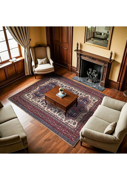 Bordo Madalyon Modern Etnik Desenli Halı | Makinada Yıkanabilir | Hav Toz Vermez | Leke Tutmayaz | Kaymaz Taban | Dijital Makine Baskı | Salon Yolluk Mutfak Halısı fiyatları