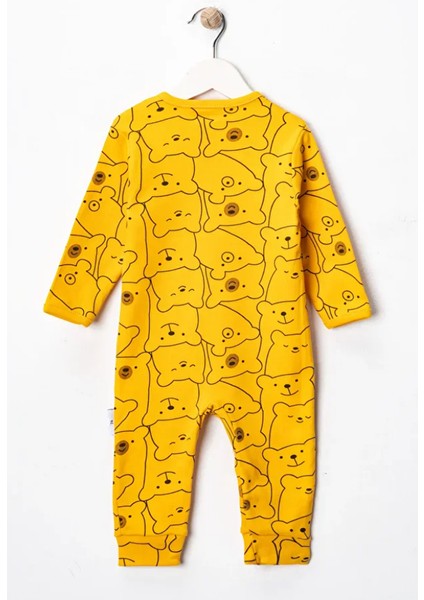 %100 Pamuk 9-12-18 Ay Ayıcık 3'lü Patiksiz Manşetli Tulum (Kız Erkek Bebek Çocuk) fırsatları