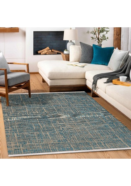 Mavi Geometrik Modern Etnik Desenli Halı | Makinada Yıkanabilir | Hav Toz Vermez | Leke Tutmayaz | Kaymaz Taban | Dijital Makine Baskı | Salon Yolluk Mutfak Halısı fiyatları