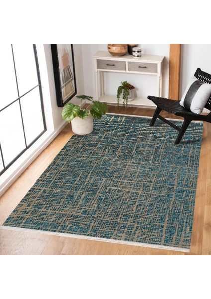 Mavi Geometrik Modern Etnik Desenli Halı | Makinada Yıkanabilir | Hav Toz Vermez | Leke Tutmayaz | Kaymaz Taban | Dijital Makine Baskı | Salon Yolluk Mutfak Halısı modelleri