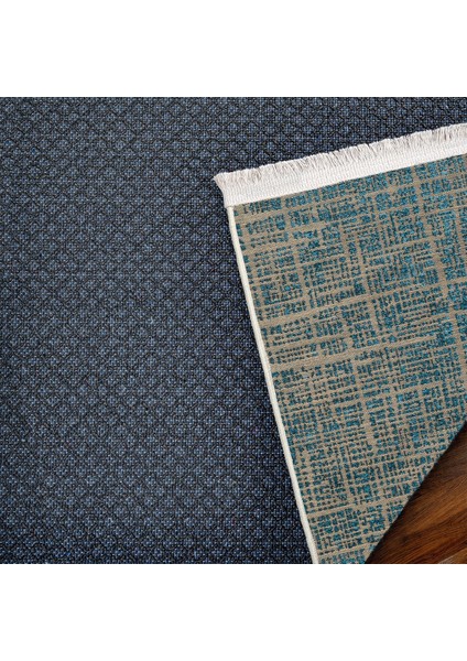 Mavi Geometrik Modern Etnik Desenli Halı | Makinada Yıkanabilir | Hav Toz Vermez | Leke Tutmayaz | Kaymaz Taban | Dijital Makine Baskı | Salon Yolluk Mutfak Halısı fırsatları