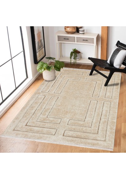Krem Geometrik Modern Etnik Desenli Halı | Makinada Yıkanabilir | Hav Toz Vermez | Leke Tutmayaz | Kaymaz Taban | Dijital Makine Baskı | Salon Yolluk Mutfak Halısı modelleri