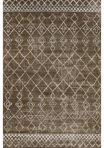 Kahve Etnik Modern Etnik Desenli Halı | Makinada Yıkanabilir | Hav Toz Vermez | Leke Tutmayaz | Kaymaz Taban | Dijital Makine Baskı | Salon Yolluk Mutfak Halısı