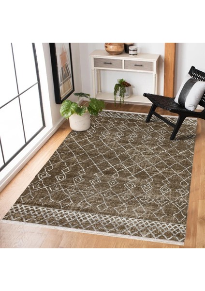 Kahve Etnik Modern Etnik Desenli Halı | Makinada Yıkanabilir | Hav Toz Vermez | Leke Tutmayaz | Kaymaz Taban | Dijital Makine Baskı | Salon Yolluk Mutfak Halısı fiyatları