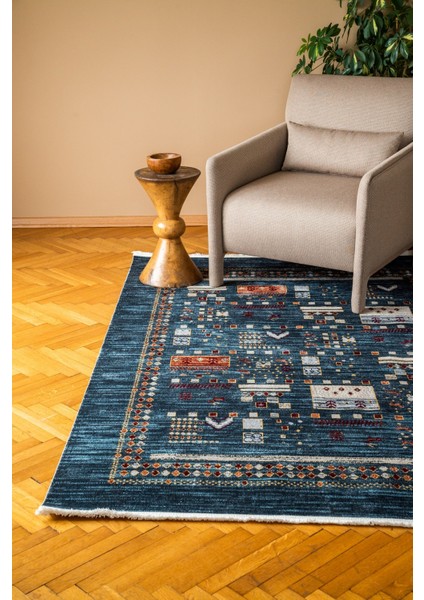 Mavi Etnik Modern Etnik Desenli Halı | Makinada Yıkanabilir | Hav Toz Vermez | Leke Tutmayaz | Kaymaz Taban | Dijital Makine Baskı | Salon Yolluk Mutfak Halısı fiyatları