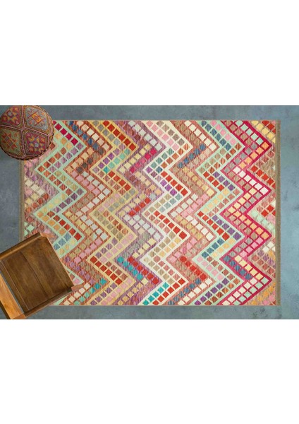 Renkli Geometrik Modern Etnik Desenli Halı | Makinada Yıkanabilir | Hav Toz Vermez | Leke Tutmayaz | Kaymaz Taban | Dijital Makine Baskı | Salon Yolluk Mutfak Halısı fiyatları
