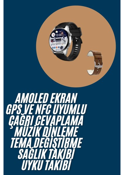 Wizard Akıllı Saat Yuvarlak Ekran Sesli Görüşme Özellikli Siyah Akıllı Uni Kol Saati fiyatları