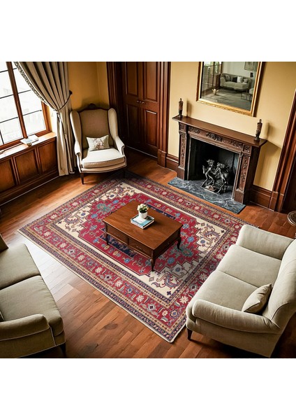 Bordo Madalyon Modern Etnik Desenli Halı | Makinada Yıkanabilir | Hav Toz Vermez | Leke Tutmayaz | Kaymaz Taban | Dijital Makine Baskı | Salon Yolluk Mutfak Halısı fiyatları