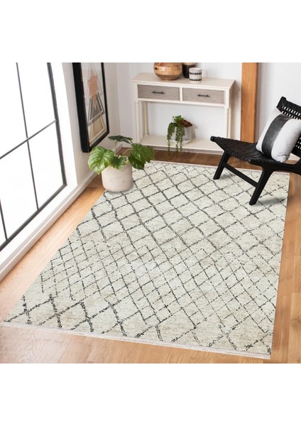 Krem Geometrik Modern Etnik Desenli Halı | Makinada Yıkanabilir | Hav Toz Vermez | Leke Tutmayaz | Kaymaz Taban | Dijital Makine Baskı | Salon Yolluk Mutfak Halısı modelleri