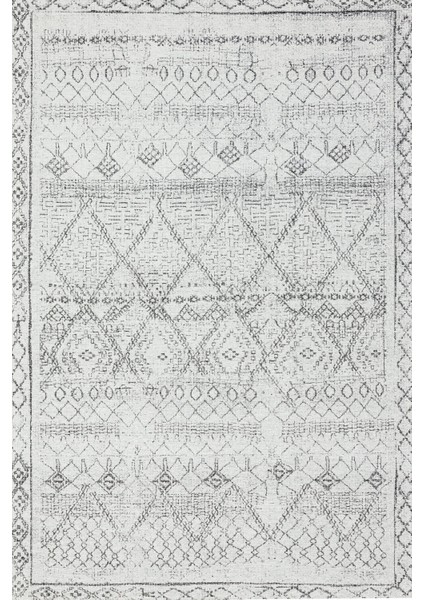 Gri Etnik Modern Etnik Desenli Halı | Makinada Yıkanabilir | Hav Toz Vermez | Leke Tutmayaz | Kaymaz Taban | Dijital Makine Baskı | Salon Yolluk Mutfak Halısı