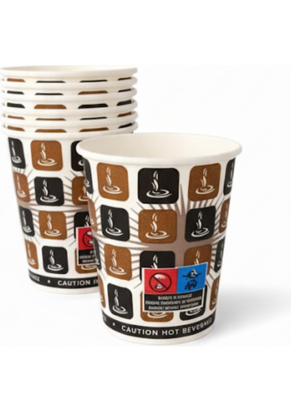 Damalı Karton Bardak 500 Adet 8 Oz - 240 ml modelleri