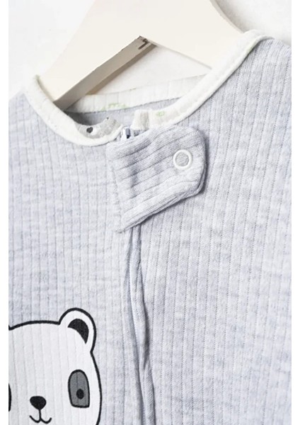 %100 Pamuk 9-12-18 Panda Organik 3'lü Patiksiz Manşetli Tulum (Kız Erkek Bebek Çocuk) modelleri