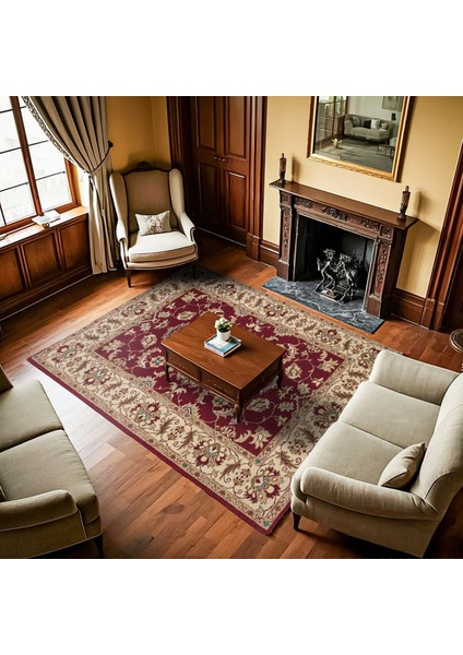 Bordo Bordürlü Modern Etnik Desenli Halı | Makinada Yıkanabilir | Hav Toz Vermez | Leke Tutmayaz | Kaymaz Taban | Dijital Makine Baskı | Salon Yolluk Mutfak Halısı fiyatları